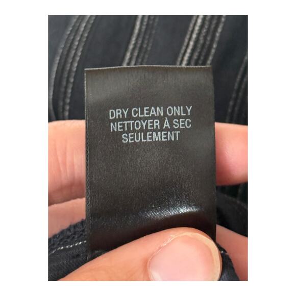 TWP Pants striped pleated wide leg navy blue size 0 - Picture 5 of 6